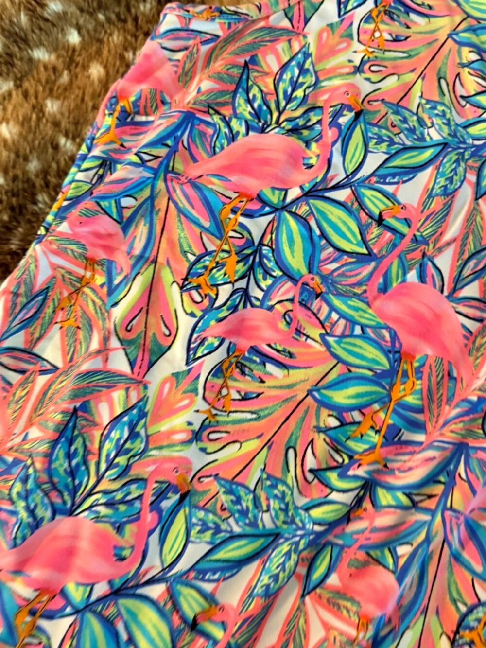 Lulu-B Sleeveless Blouse Bundle L Teal V Neck + Pink Flamingo Tropical - Picture 8 of 9